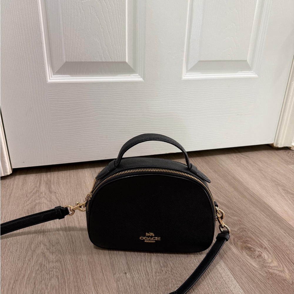 Coach Black Mini Dome Satchel with Gold Hardware
